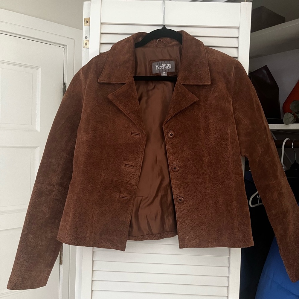 Wilsons Leather Rich Brown Suede Jacket